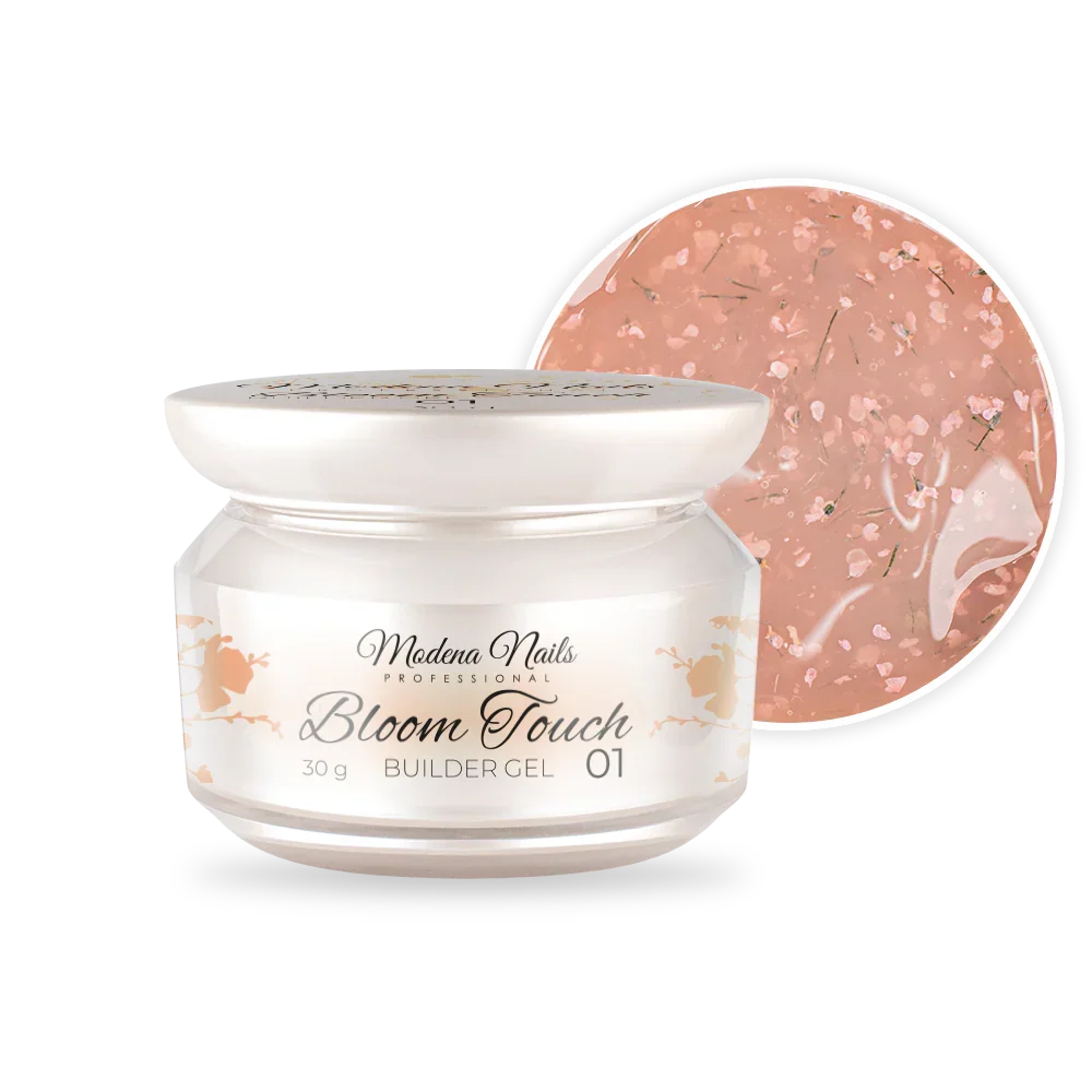 Gel de construction autonivelant légèrement laiteux aux fleurs dans une teinte beige - Bloom TOUCH Builder Gel 30g - 01