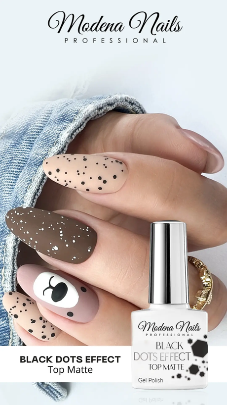 Black Dots Effect - Top Matte 7,3ml - Modena Nails