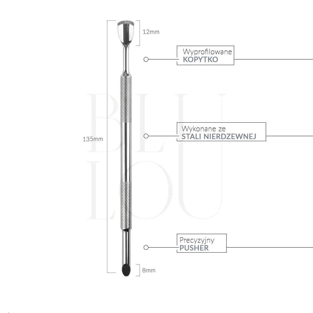 Zestaw -Kopytko dwustronne Cuticle Pusher 1 + naklejki
