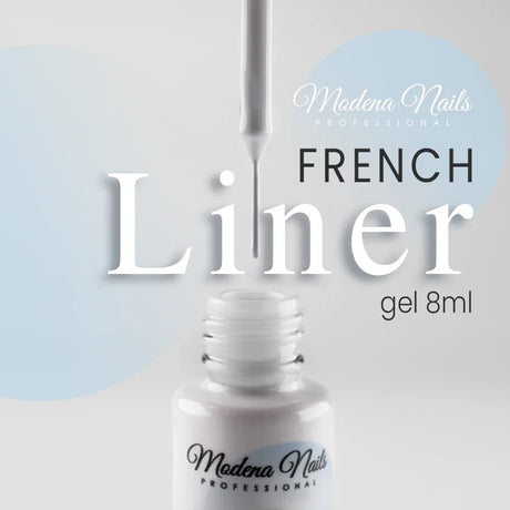 Biały żel do malowania końcówek french z pędzelkiem - French Liner Gel 8ml