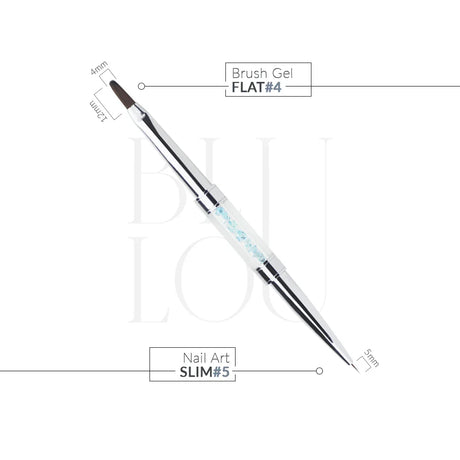 Pennello piatto per gel BluLou n. 4 - Nail Art Slim n. 5
