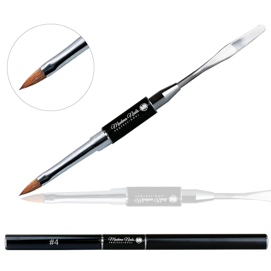 Hard Shape 2in1 Nail Brush #4 Kolinsky - Modena Nails