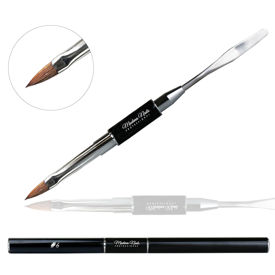 Hard Shape 2in1 Nail Brush #6 Kolinsky - Modena Nails