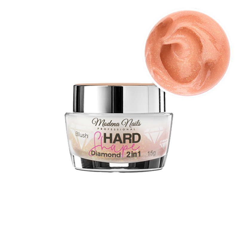 Hard Shape 2in1 Diamond Blush 15g - Gel acrylique en pot - teinte pêche naturelle avec particules d'or chatoyantes