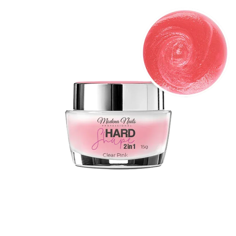 Hard Shape 2in1 Clear Pink 15g - Akrylo żel w słoiku różowy transparentny