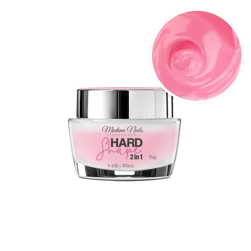 Hard Shape 2in1 Milky Pink 15g - Gel acrylique en pot, rose pour French manucure