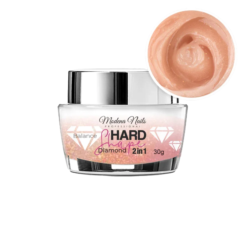 Hard Shape 2in1 Diamond Balance 30g - Gel acrylique en pot - couverture naturelle avec particules d'or chatoyantes