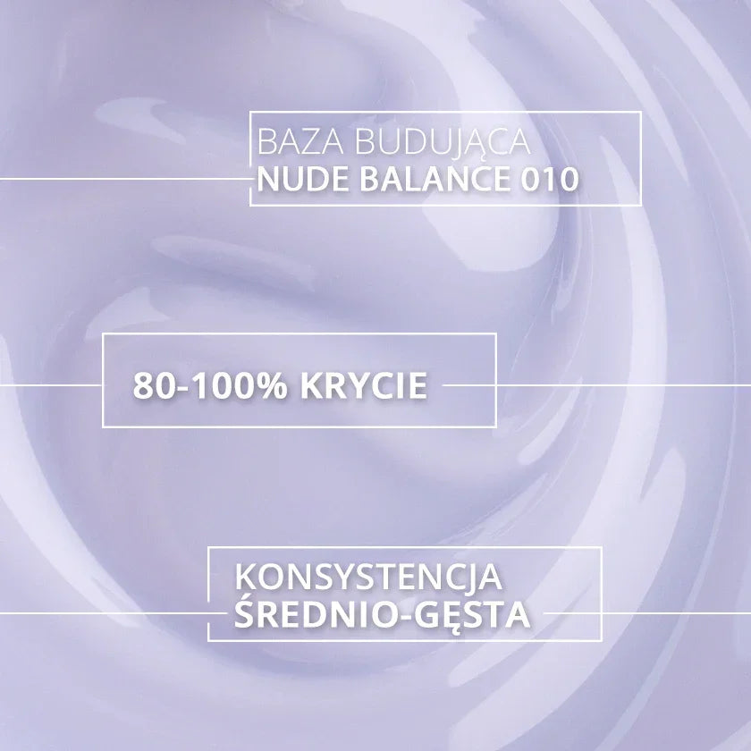 Baza budująca do paznokci Nude Balance 010, półprzezroczysta, średnio-gęsta konsystencja.