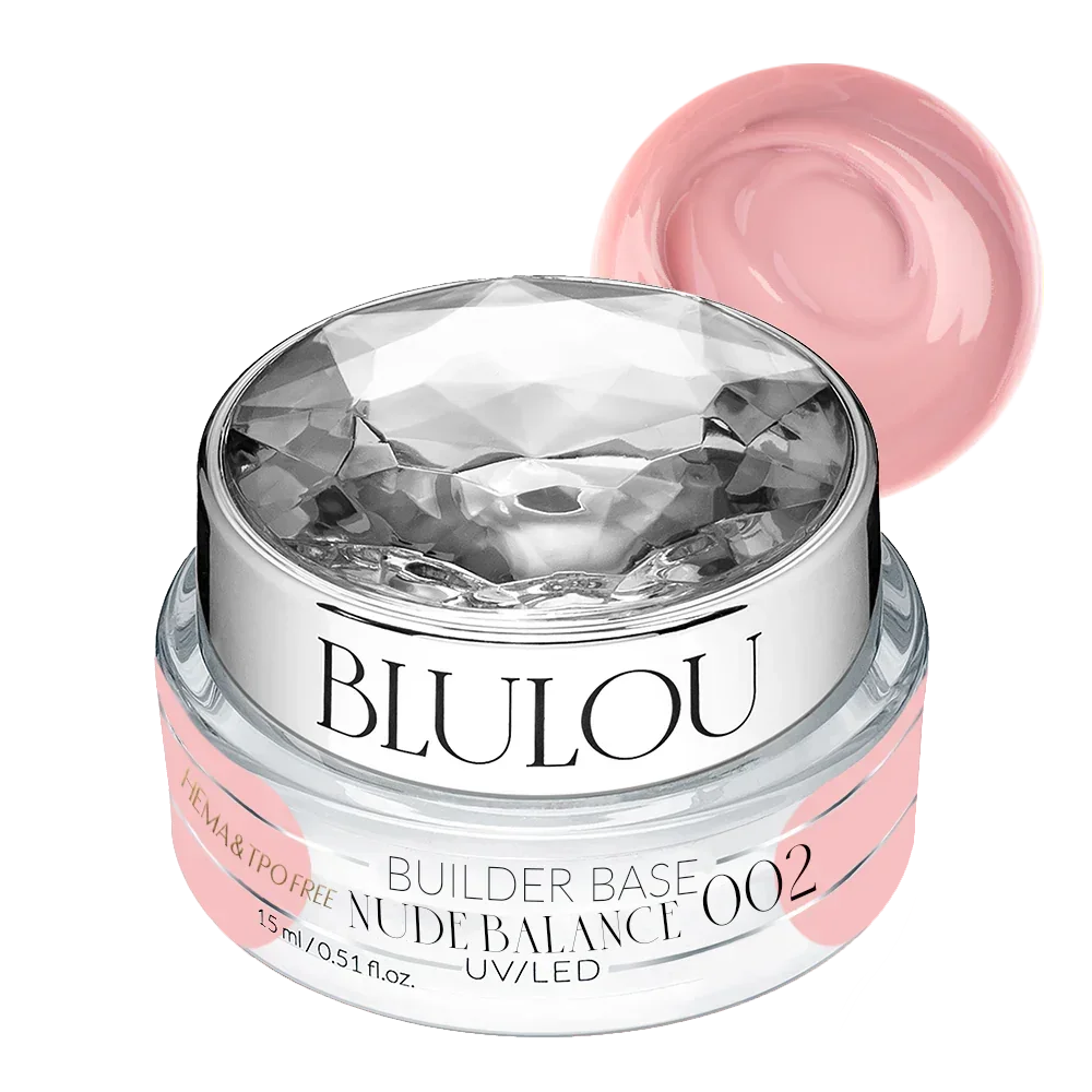 Pojemnik żelu budującego BLULOU Nude Balance 002 w odcieniu nude, 15 ml, UV/LED.