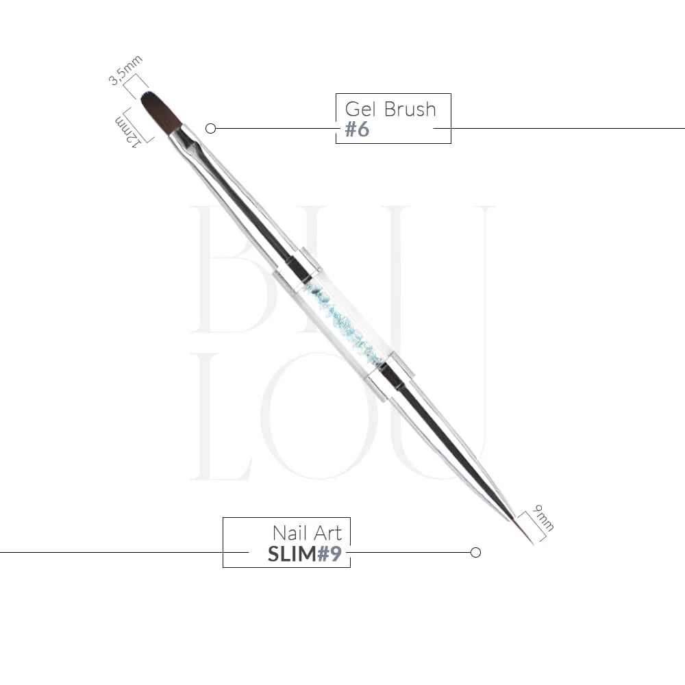 BluLou Nail Art Slim #9 - Pennello per gel #6