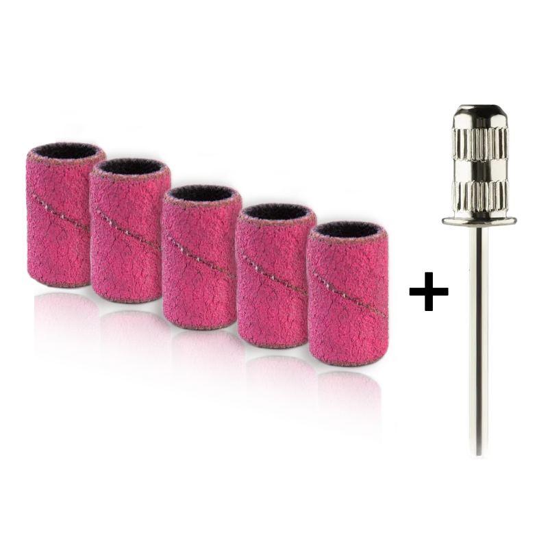Nakładki Ścierne Pink BOX + MANDREL #240 - Modena Nails Shop
