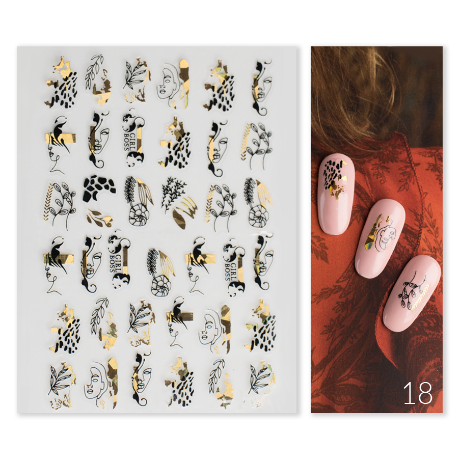 Naklejki Nail Art Gold Glam - Modena Nails