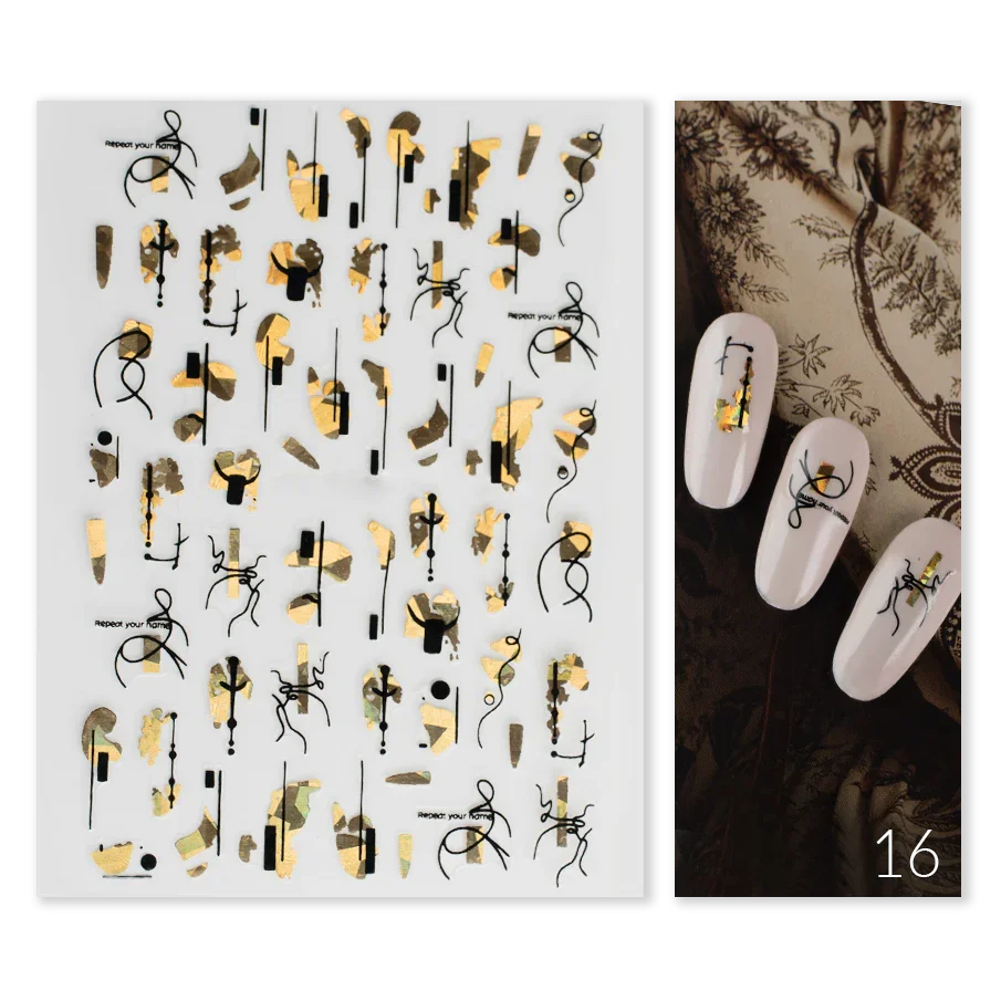 Naklejki Nail Art Gold Glam - Modena Nails