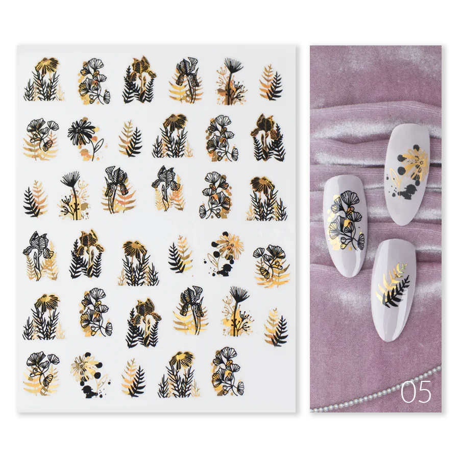 Naklejki Nail Art Gold Glam - Modena Nails