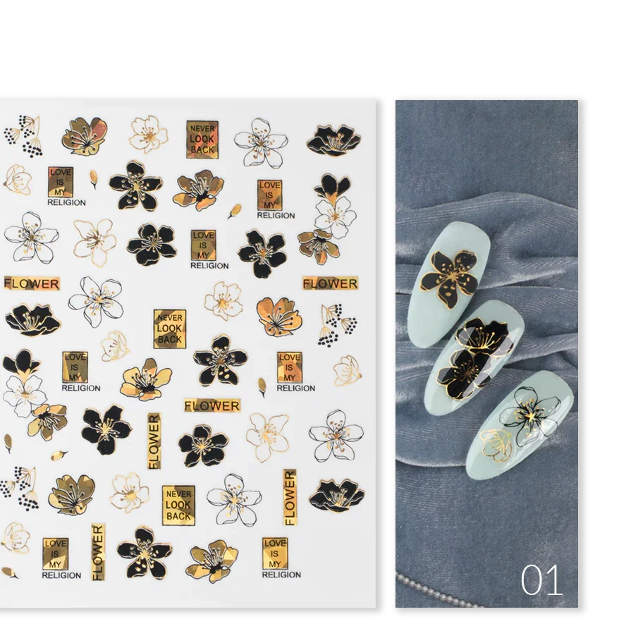 Naklejki Nail Art Gold Glam - Modena Nails