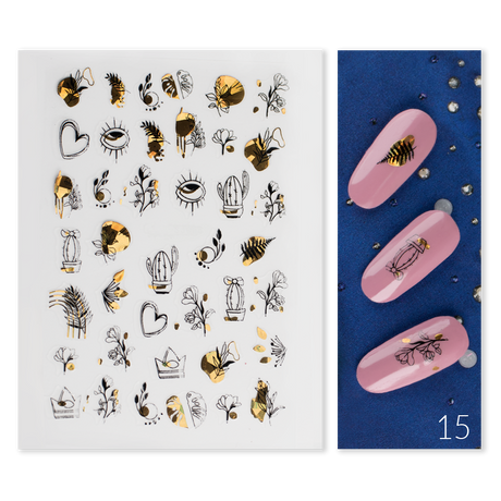 Naklejki Nail Art Gold Glam - Modena Nails Shop