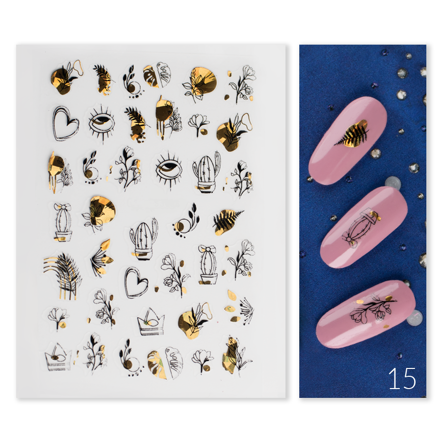 Naklejki Nail Art Gold Glam - Modena Nails Shop