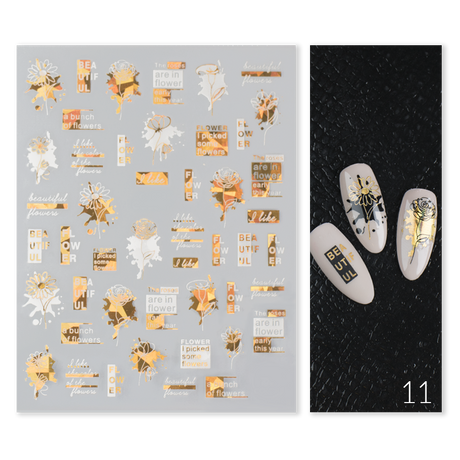 Naklejki Nail Art Gold Glam - Modena Nails Shop