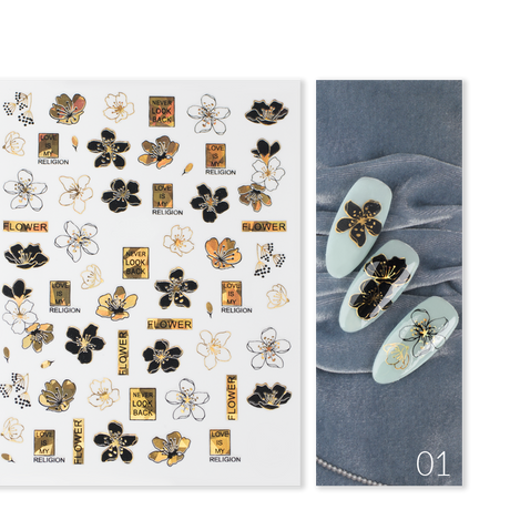 Naklejki Nail Art Gold Glam - Modena Nails Shop