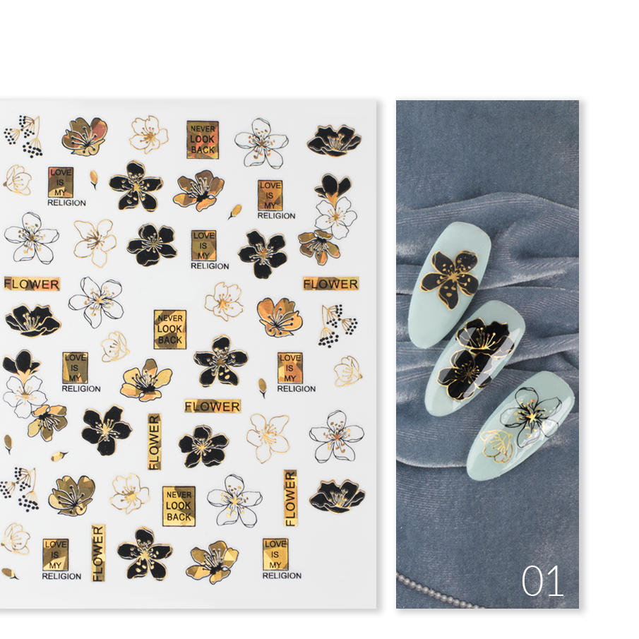 Naklejki Nail Art Gold Glam - Modena Nails Shop