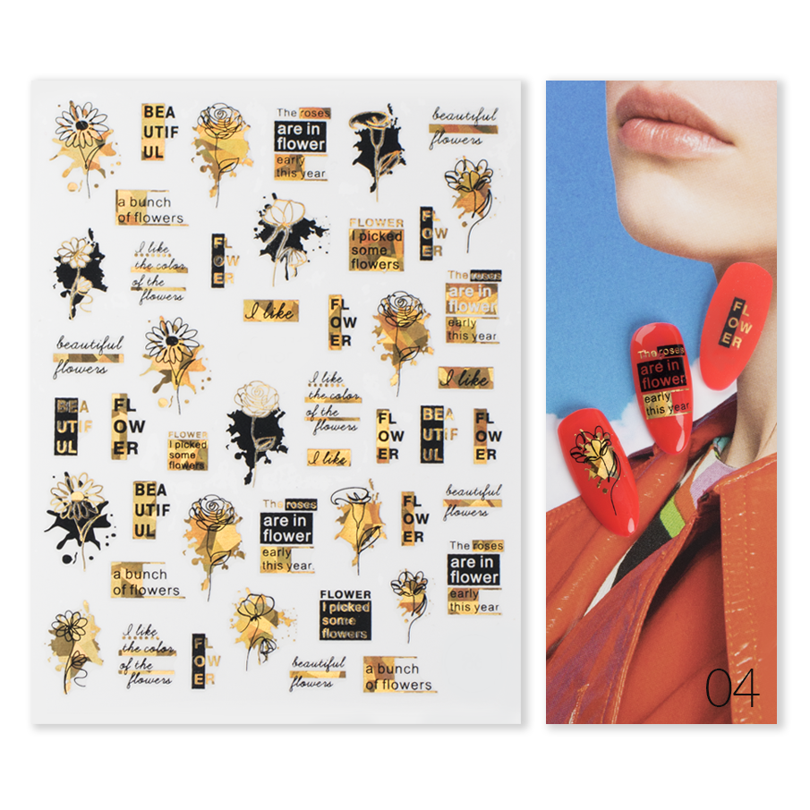 Naklejki Nail Art Gold Glam - Modena Nails Shop