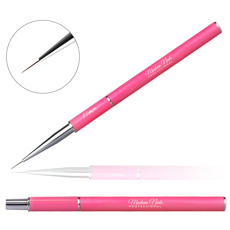 Pędzelek Do Zdobień Nail Art Składany Pink #11 - Modena Nails Shop