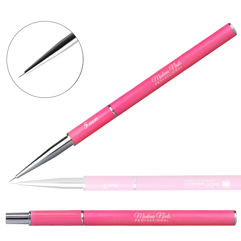 Pędzelek Do Zdobień Nail Art Składany Pink #5 - Modena Nails