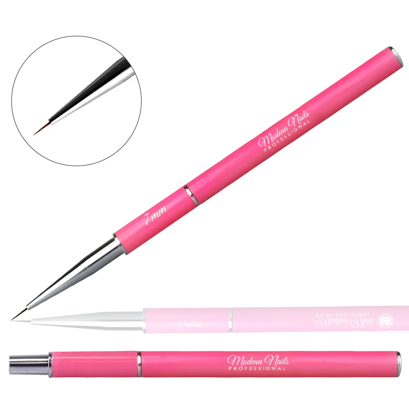 Pędzelek Do Zdobień Nail Art Składany Pink #7 - Modena Nails