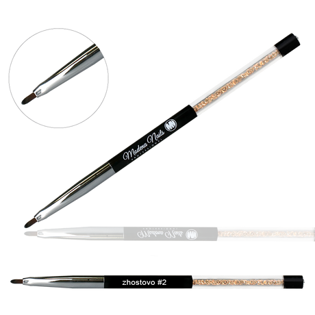 Pędzelek Nail Art Black z kryształkami Zhostovo #2 - Modena Nails