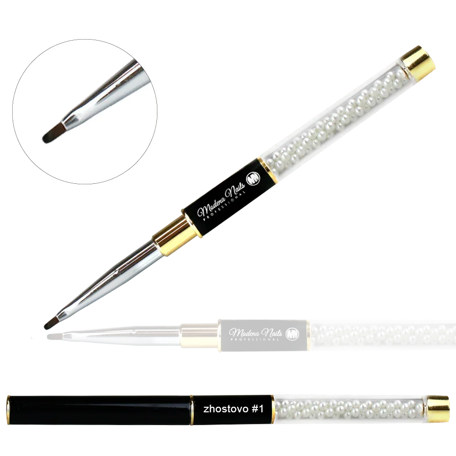 Pędzelek Nail Art Black z perełkami Zhostovo #1 - Modena Nails
