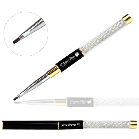 Pędzelek Nail Art Black z perełkami Zhostovo #1 - Modena Nails Shop