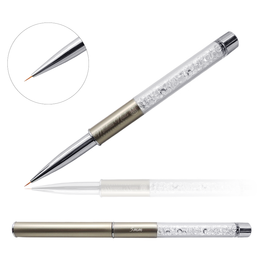 Pędzelek do zdobień z kryształkami Gold 5mm - Modena Nails