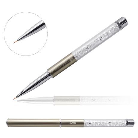 Pędzelek do zdobień z kryształkami Gold 5mm - Modena Nails