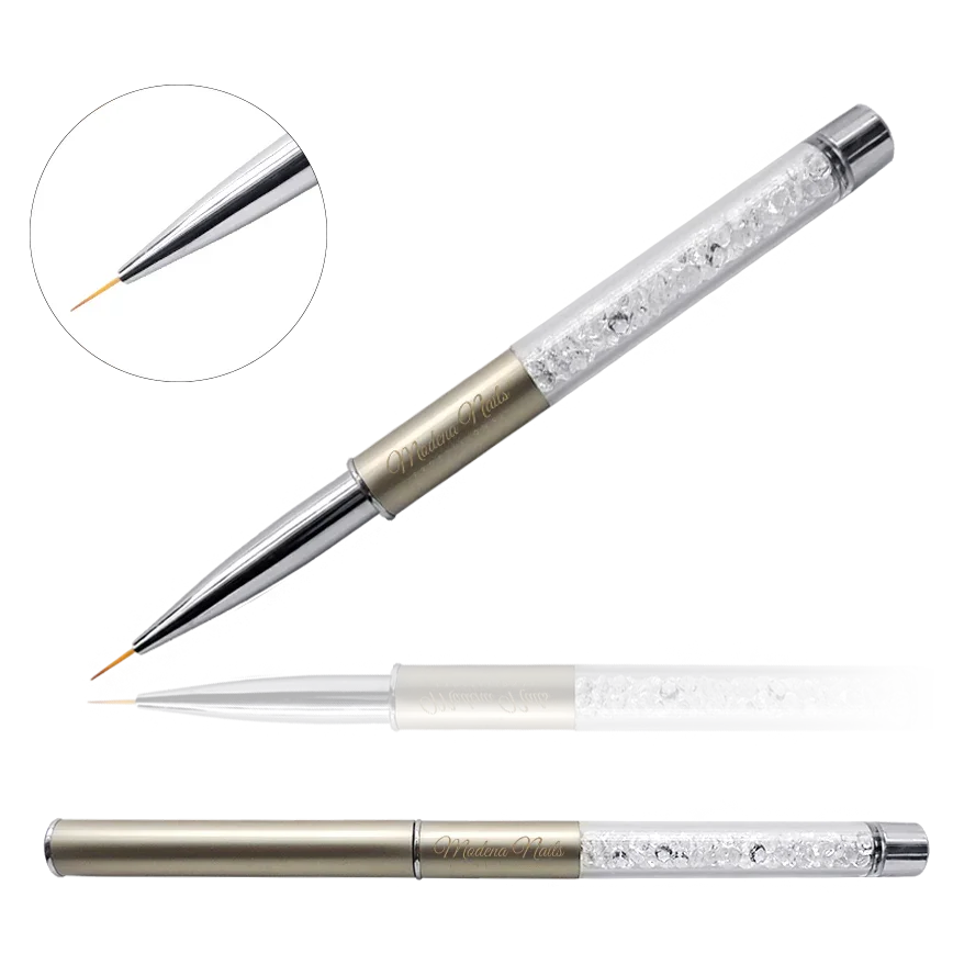 Pędzelek do zdobień z kryształkami Gold 9mm - Modena Nails