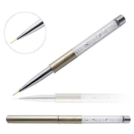 Pędzelek do zdobień z kryształkami Gold 9mm - Modena Nails