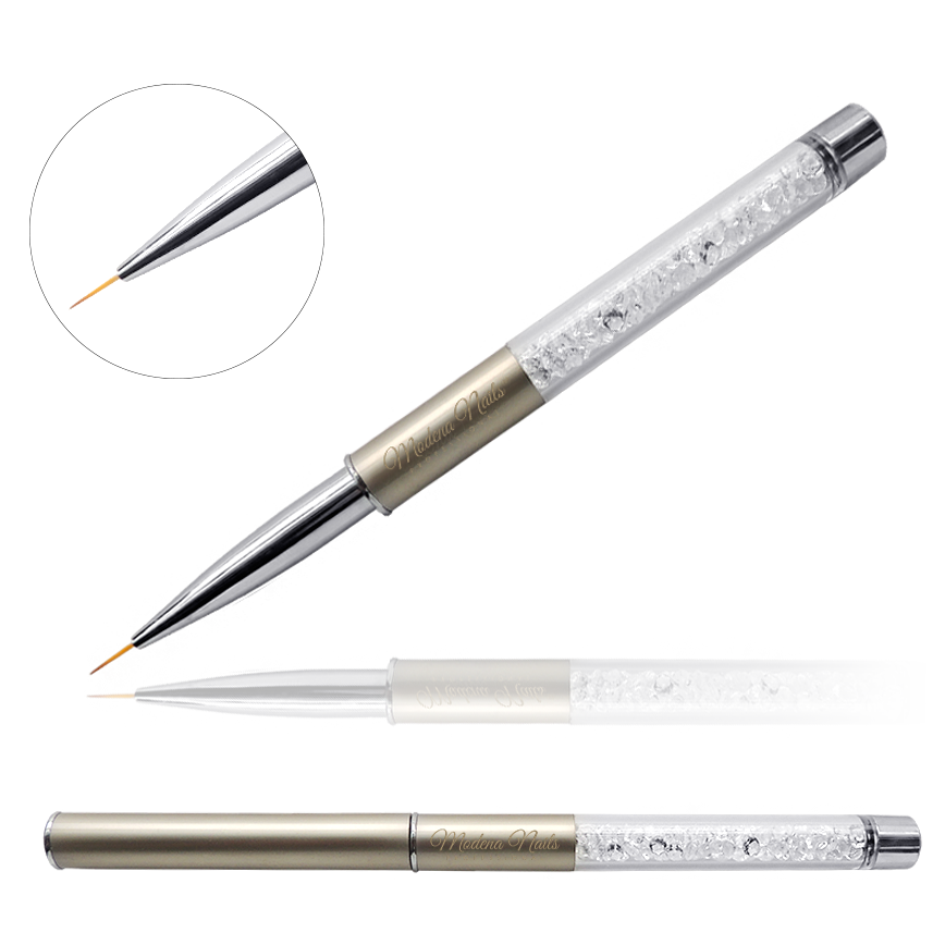 Pędzelek do zdobień z kryształkami Gold 9mm - Modena Nails Shop