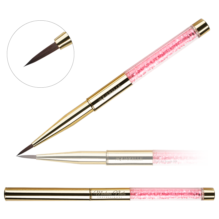 Pędzelek Nail Art z kryształkami Aquarelle Gold #2