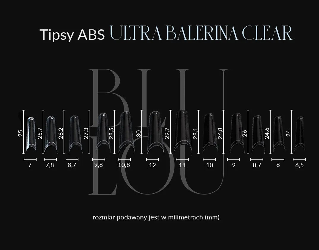 Tipsy ABS Ultra Ballerina CLEAR 240 sztuk - Modena Nails Shop