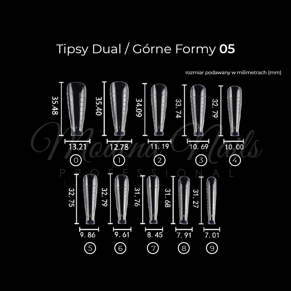 Tipsy Dual / Górne formy 100 szt - 05 - Modena Nails