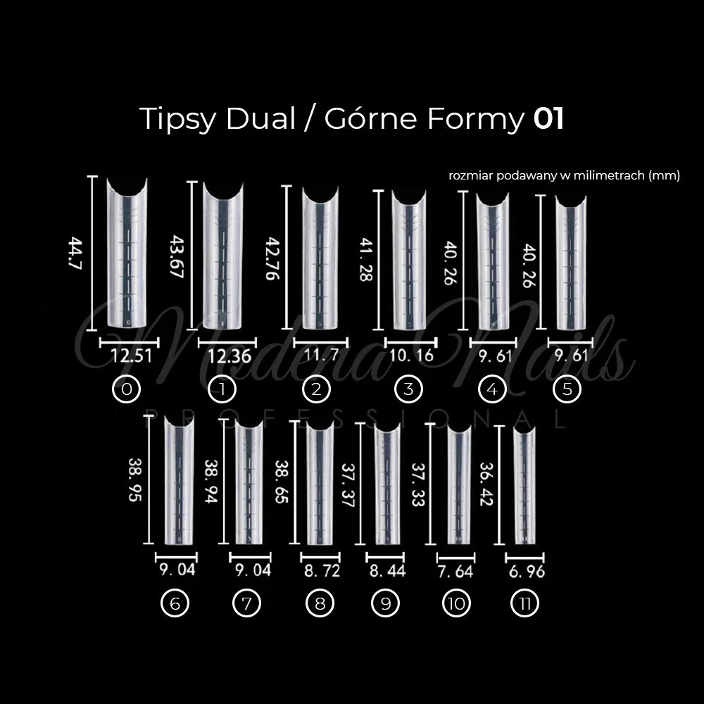 Tipsy Dual / Górne formy 120 szt - 01 - Modena Nails