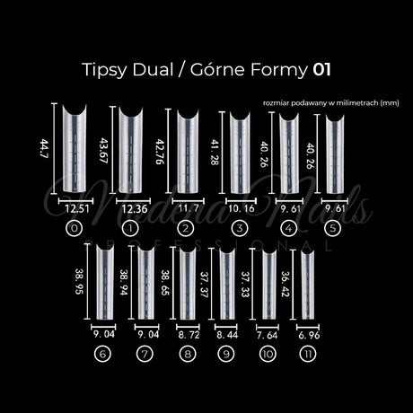 Tipsy Dual / Górne formy 120 szt - 01 - Modena Nails