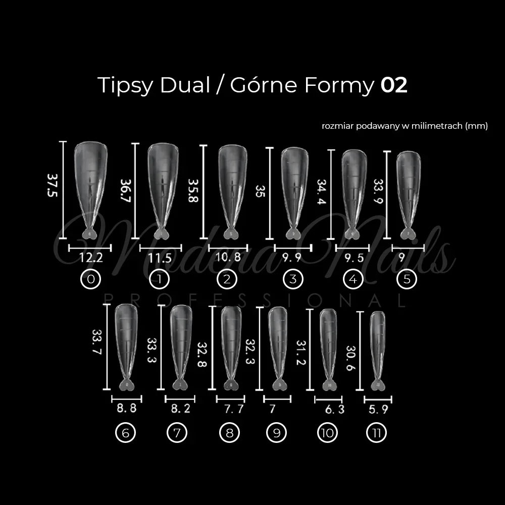 Tipsy Dual / Górne formy 120 szt - 02 - Modena Nails