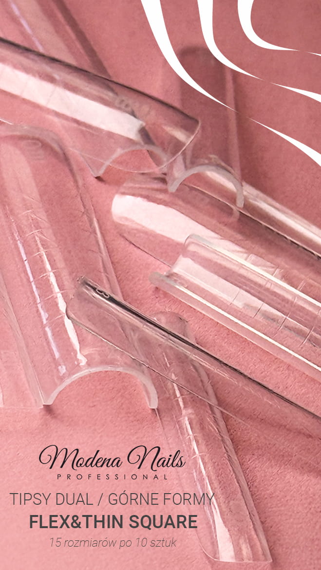 Tipsy Dual / Górne formy FLEX&THIN SQUARE - 150szt - Modena Nails Shop