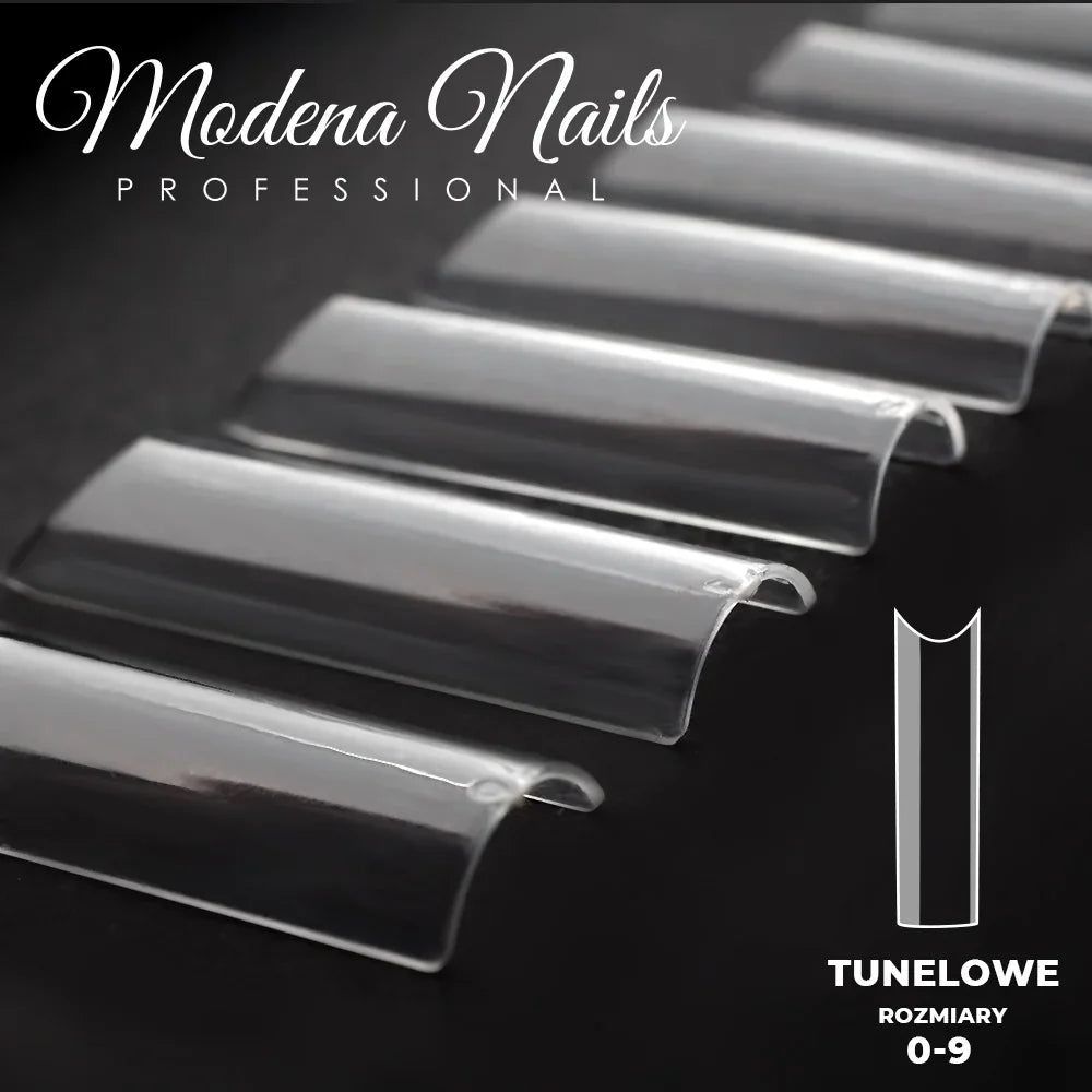 Tipsy Exclusive TUNELOWE clear - 400 sztuk - Modena Nails