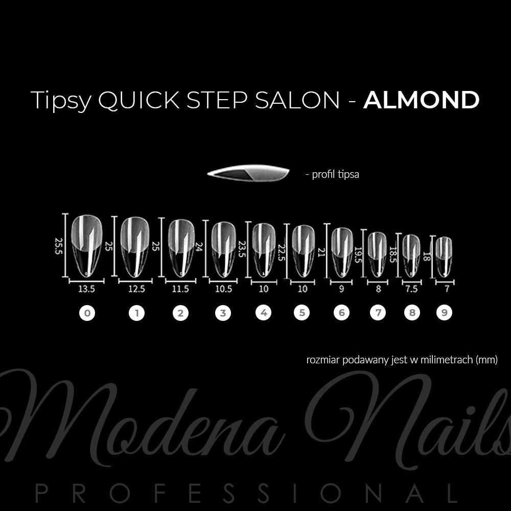 Tipsy Quick Step Salon ALMOND - 500 sztuk - Modena Nails