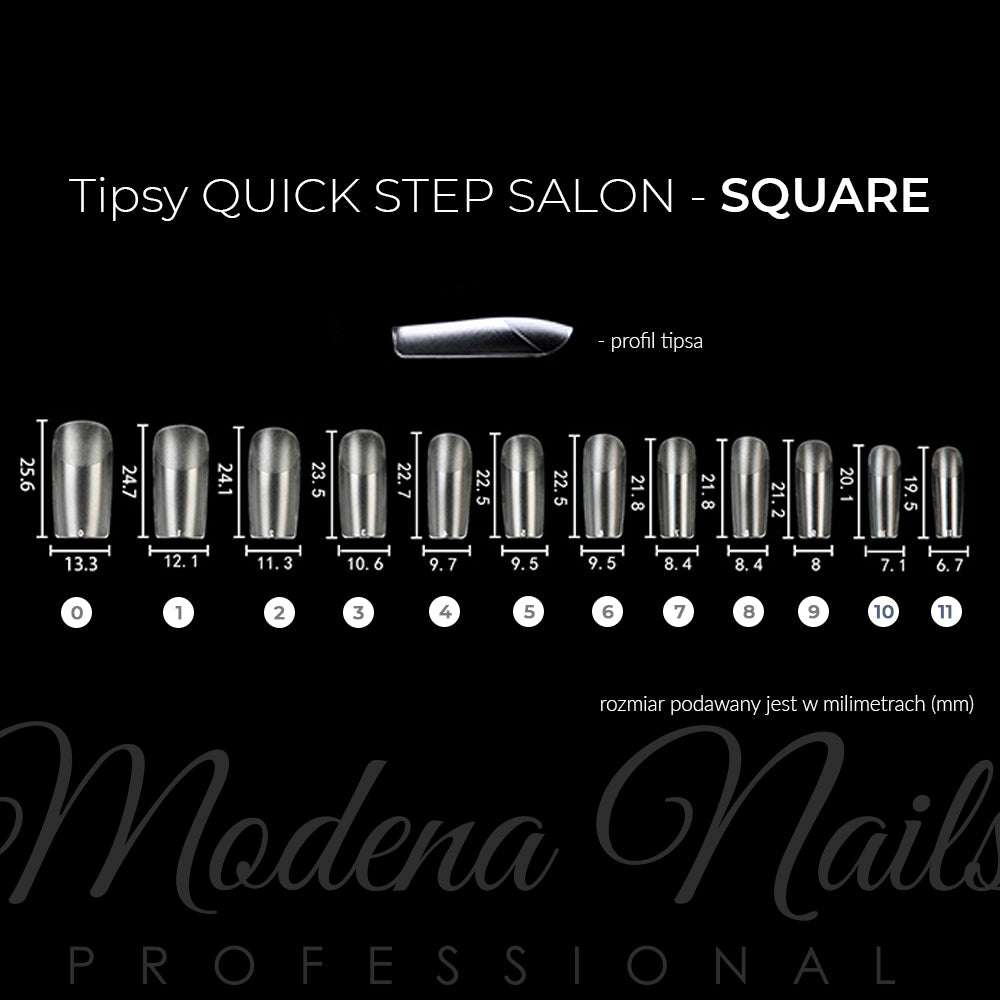 Tipsy Quick Step Salon SQUARE - 504 sztuki - Modena Nails Shop