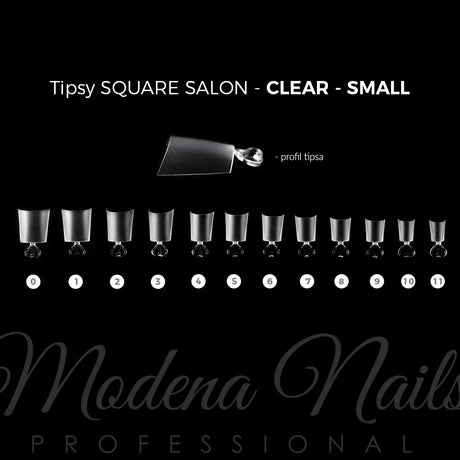 Tipsy Square Salon 450szt - Clear - Small - Modena Nails