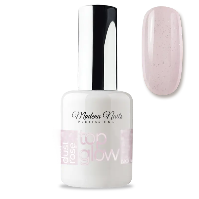 Top Glow Non Wipe 7,3ml - Stardust Rose - Modena Nails