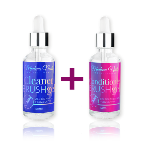 ZESTAW Cleaner & Conditioner Brush Gel 2x50ml - Modena Nails