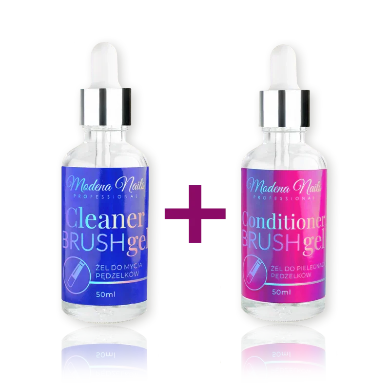 ZESTAW Cleaner & Conditioner Brush Gel 2x50ml - Modena Nails